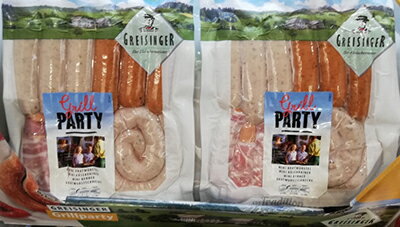 即納★【COSTCO】コストコ通販【GREISINGER】グリルパーティー 4種（ソーセージの詰め合わせ）450g×2パック（要冷蔵）のサムネイル