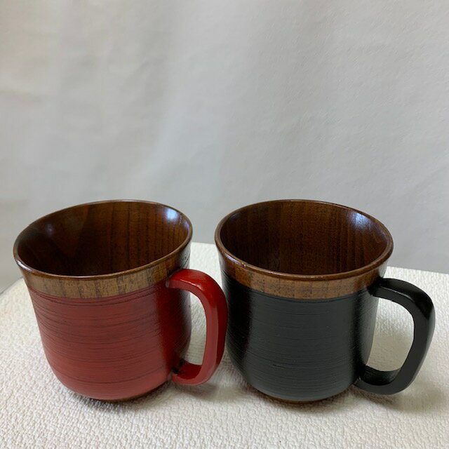 送料無料 お洒落な コーヒーカップ 2客組 木製漆器 贈答品