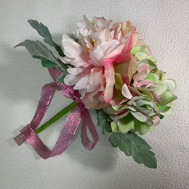 ウエディングブーケ お花飾り ピンク系 薔薇のお花 造花