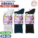 スクールソックス 26cm丈 クルー丈ソックス 3足組3セット ATSUGI アツギ スクールタイム 靴下 くつ下 LF71083 22-24cm/24-26c...