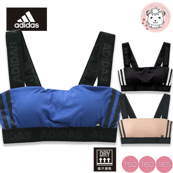 グンゼ アディダス ジュニア ハーフトップ APL4375-85 150cm-165cm GUNZE adidas スポーツブラ ノンワイヤーブラ キッズ ガールズ ブラ ブラジャー セットアップ