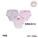 ガールズ プリント ショーツ 3枚組 100cm-160cm【はこぽす対応商品】