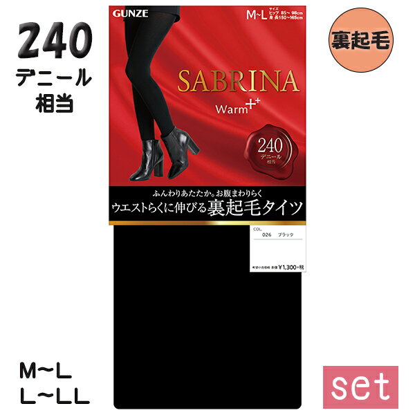 タイツ 5足セット レディース グンゼ サブリナ ウォームプラス 240デニール 裏起毛タイツ SB-87A M-L/L-LL