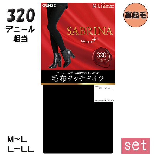 タイツ レディース グンゼ サブリナ ウォームプラス 320デニール 毛布タッチタイツ SB-91 5足セット M-L/L-LL