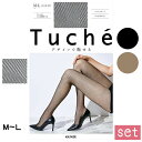グンゼ トゥシェ 柄 ストッキング 2足セット レディース ラッセルネット柄 パンティストッキング TH775D M-LGUNZE Tuche パンスト レディース
