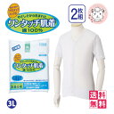 介護インナー ワンタッチ肌着 紳士用 半袖 プラスチックホック式 前開きシャツ 2枚組3セット大きいサイズ 3L