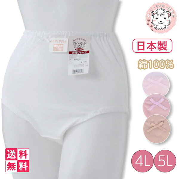 ショーツ 5枚セット レディース スムース おへそがでない 大判ショーツ 深ばき パンツ 日本製 ゆったり 4L/5L フェムケア フェムテック