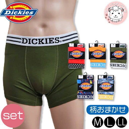 ボクサーパンツ 2枚セット メンズ DICKIES ボクサーブリーフ パンツ アウトゴム 綿混ニット エステルベア天 M/L/LL ボクサーパンツ 2枚セット メンズ DICKIES ボクサーブリーフ パンツ アウトゴム 綿混ニット エステルベア天 M/L/LL
