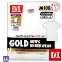 B.V.D. GOLD 綿100% フライス 無地 メンズ V首 半袖 Tシャツ G044A LL 下着 肌着 インナー bvd BVD ビーブイディー ゴールド アンダーシャツ