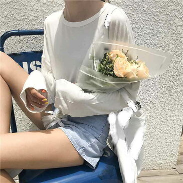 レディース トップス Tシャツ 長袖 無地 カットソー 綿 シンプル 袖長い ゆったり おしゃれ カジュアル 大人可愛い フェミニン デート お出かけ 普段着 ブラック ホワイト イエロー オレンジ ピンク ブルー パープル グリーン 送料無料