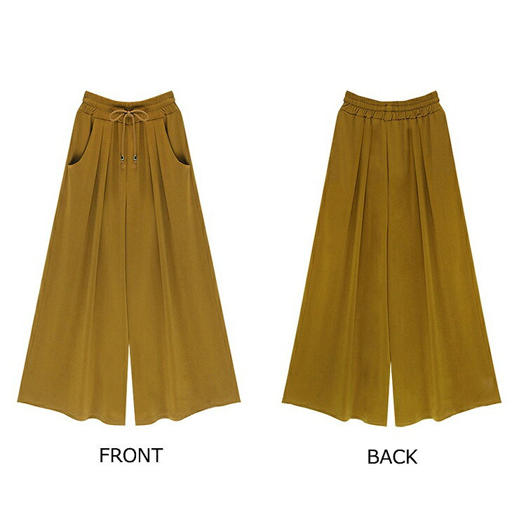 3点5% 5点8%クーポン! レディース 婦人服 ワイドレッグパンツ ゆったり ボトムス 春物 夏物 服 人気 女性 大人 婦人服 カジュアル フェミニン 可愛い おしゃれ エレガント ブラウン ブラック グリーン M L XL 2XL 3XL 4XL 5XL 6XL サイズのサムネイル