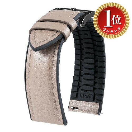 【楽天ランキング1位獲得】【送料無料】[BINLUN] レザー 時計バンド 内側のラバー 通気性 ハイブリッド クイックリリースウォッチベルト 腕時計ベルト スマートウォッチベルト 男女通用