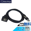 CERRXIAN デュアルUSB 2.0フラッシュマウントケーブル、1mデュアルUSBタイプA 2.0メスフラッシュダッシュパネルマウント用延長ケーブル(車載用)ボートオートバイダッシュボード(1M)