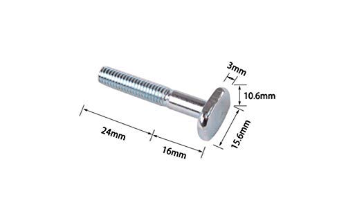 CarAngels 10本入 M6 40mm T‐ボルト 19mmTスロットトラック用 テーブルソーアクセサリー 木工道具 (M6‐Tボルト-40mm)