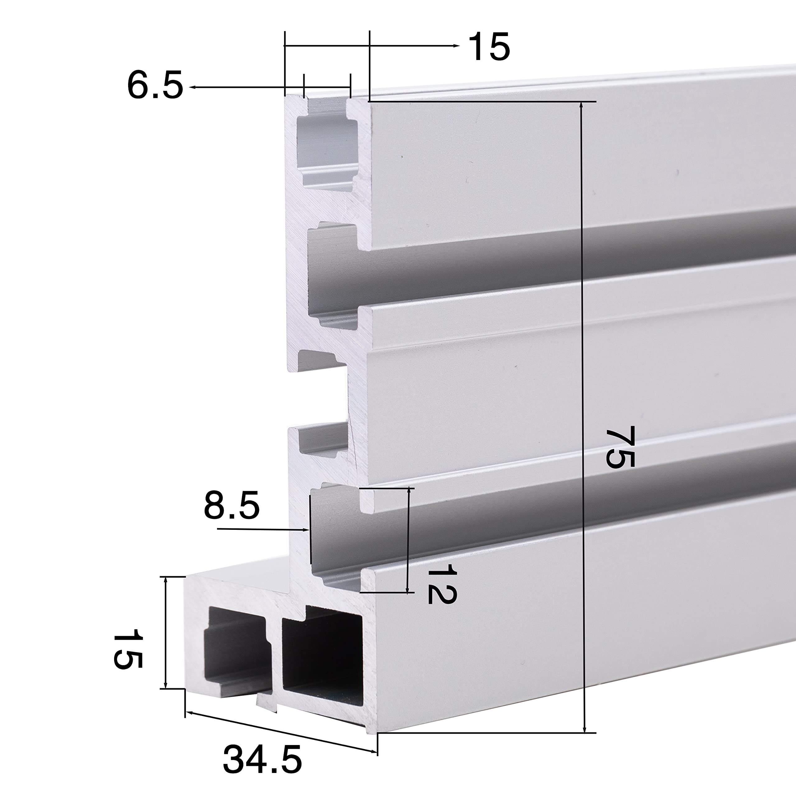HFS(R) Tスロットトラック 75mm標準規格 長さ400mm アルミ製 マイタートラック マイタースロット 大工 DIY