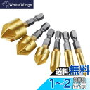 Saipor 皿取り錐ドリル ビット 皿取錐 下穴錐 座ぐり 面取りカッター バリ取り セット 六角軸 5枚刃 ドリルビット 電動ドリルセット 6本セット