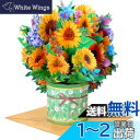 Kesote ポップアップカード 花 立体カード メッセージカード 花かご ひまわり 紫陽花 春カード 卒業カード 飛び出す グリーティングカード バレンタイン...