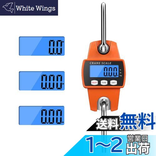 QuiExact 吊りはかり 300kg クレーンスケール 吊り下げ秤 携帯式 吊秤 コンパクト スーパー 倉庫 精密 計量 吊り秤 吊り下げ 玉掛け 吊り上げ 天秤 肉 荷物 動物 自家用 商売用 産業用 防水 防塵 頑丈 高精度重量計 単四電池3本