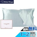 Vialifer シルク枕カバー 100%天然 6A級 43×63cm 封筒式枕カバー シルクピローケース テンセル 洗える 寝癖軽減 抗菌防臭 うるつや髪 美肌 敏感肌に優しい 四季適応 贈り物 1枚セット(ライトブルー, 43×63cm)
