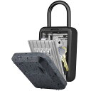 防水型 キーボックス 鍵共有ボックス 鍵収納ボックス ダイヤル式 4桁暗証番号 強化合金鍛造 防水カバー付き 防水 防塵 錆びにくい 壁掛け キー収納 南京錠 盗難防止 鍵共有 玄関 倉庫 日本語説明書付き 【文君の店】 (ブラック+グレイ)