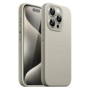 JEDirect iPhone 15 Pro 6.1インチ用 シリコンケース シルキーソフトタッチフルボディ保護ケース耐衝撃カバー (ナチュラルチタニウム)