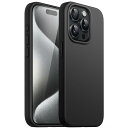 JEDirect iPhone 15 Pro Max 6.7インチ用 (15ProMax) シリコンケース シルキーソフトタッチフルボディ保護ケース耐衝撃カバー (ブラック)
