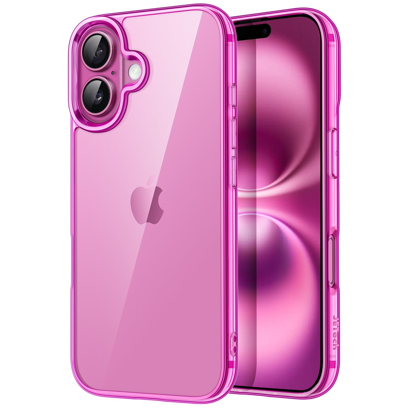 【送料無料】JETech iPhone 16 Plus 6.7インチ用 ケース 黄ばみなし 衝撃吸収 バンパーカバー 傷つけ防止 クリアバック (ピンク)