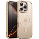 JETech iPhone 16 Pro Max 6.9インチ用 マグネット ケース MagSafeに対応 半透明のマット背面 薄型 耐衝撃 カバー (デザートチタニウム)