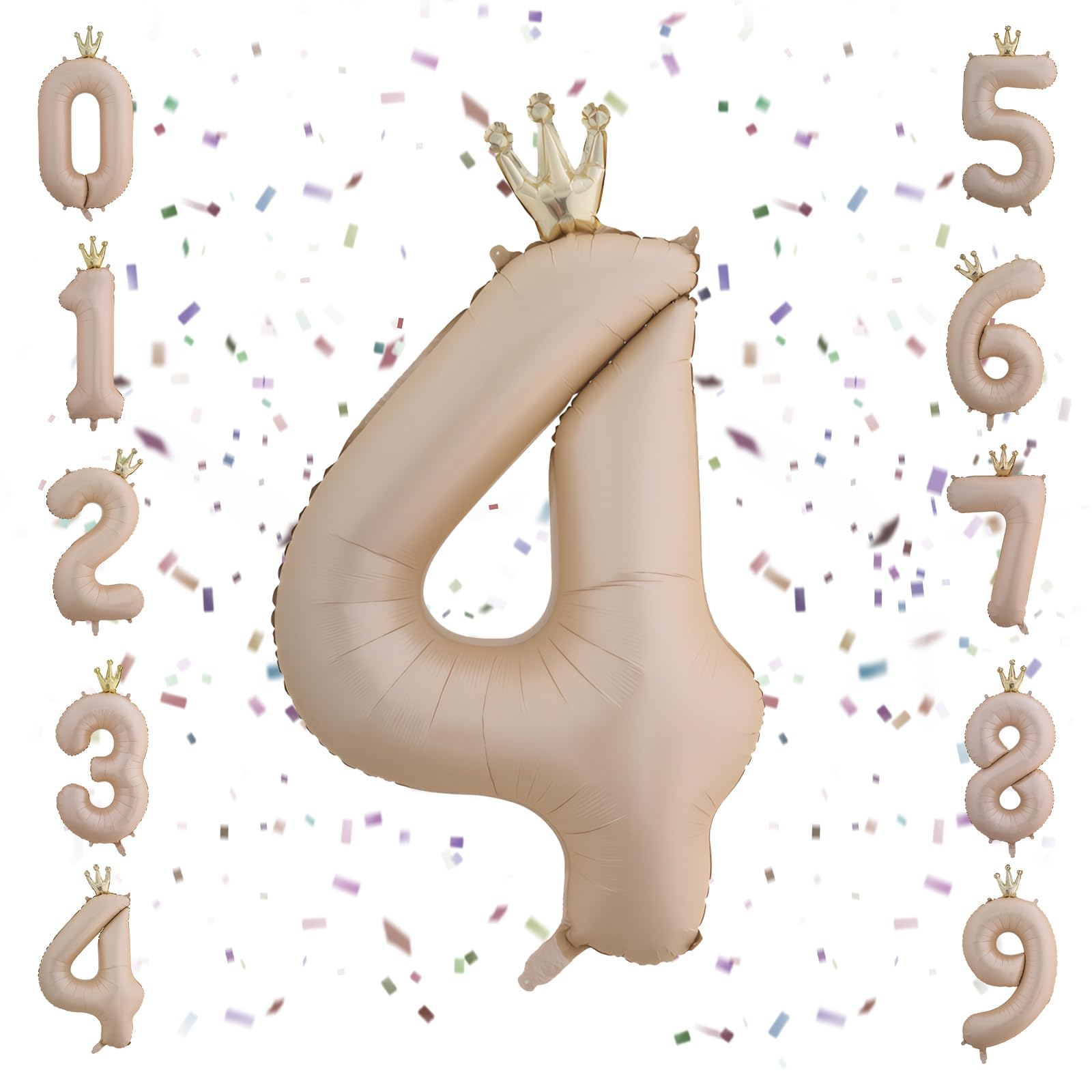 mefeny 誕生日バルーン 風船 バルーン 誕生日 数字 王冠付き バスディーバルーン 40インチ 大きい アルミ ストロー付き 装飾 結婚式 記念日 卒業 パーティー (4)