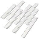 Selinear 定規 8個セット 15/20cm プラスチック 測定ツール 粉砕防止 使い心地がよい 多機能 小学生 子供 中学生 教師 絵画 文房具 子供たち用 (とうめいしょく)