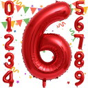 Sekat 数字 バルーン 40インチ レッド ナンバーバルーン 誕生日 風船 バースデー 飾り アルミ風船 ハッピーバースデー 結婚式パーティー 記念日 ウェ...