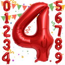 Sekat 数字 バルーン 40インチ レッド ナンバーバルーン 誕生日 風船 バースデー 飾り アルミ風船 ハッピーバースデー 結婚式パーティー 記念日 ウェ...