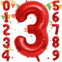 Sekat 数字 バルーン 40インチ レッド ナンバーバルーン 誕生日 風船 バースデー 飾り アルミ風船 ハッピーバースデー 結婚式パーティー 記念日 ウェ...