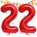 Sekat 数字 バルーン 40インチ レッド ナンバーバルーン 誕生日 風船 バースデー 飾り アルミ風船 ハッピーバースデー 結婚式パーティー 記念日 ウェ...