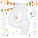 Sekat 数字 バルーン 40インチ ホワイト ナンバーバルーン 誕生日 風船 バースデー 飾り アルミ風船 ハッピーバースデー 結婚式パーティー 記念日 ウ...