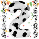 Sekat 数字 バルーン 40インチ ブラック(乳牛色) ナンバーバルーン 誕生日 風船 バースデー 飾り アルミ風船 ハッピーバースデー 結婚式パーティー ...