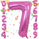 Sekat 数字 バルーン 40インチ ピンク ナンバーバルーン 誕生日 風船 バースデー 飾り アルミ風船 ハッピーバースデー 結婚式パーティー 記念日 ウェ...