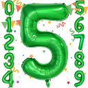 Sekat 数字 バルーン 40インチ グリーン ナンバーバルーン 誕生日 風船 バースデー 飾り アルミ風船 ハッピーバースデー 結婚式パーティー 記念日 ウェディング イベント お祝い 装飾 デコレーション(約84cm-90cm、5)