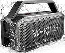 Bluetoothスピーカー、W-KING 60W RMS(100Wピーク)ディープバス付きポータブルスピーカー重低音、IPX6防水屋外ワイヤレススピーカー、Bluetooth 5.0、True Wireless Stereo、40時間再生時間、パワー・バンク、TFカード、AUX、NFC、EQ(2)