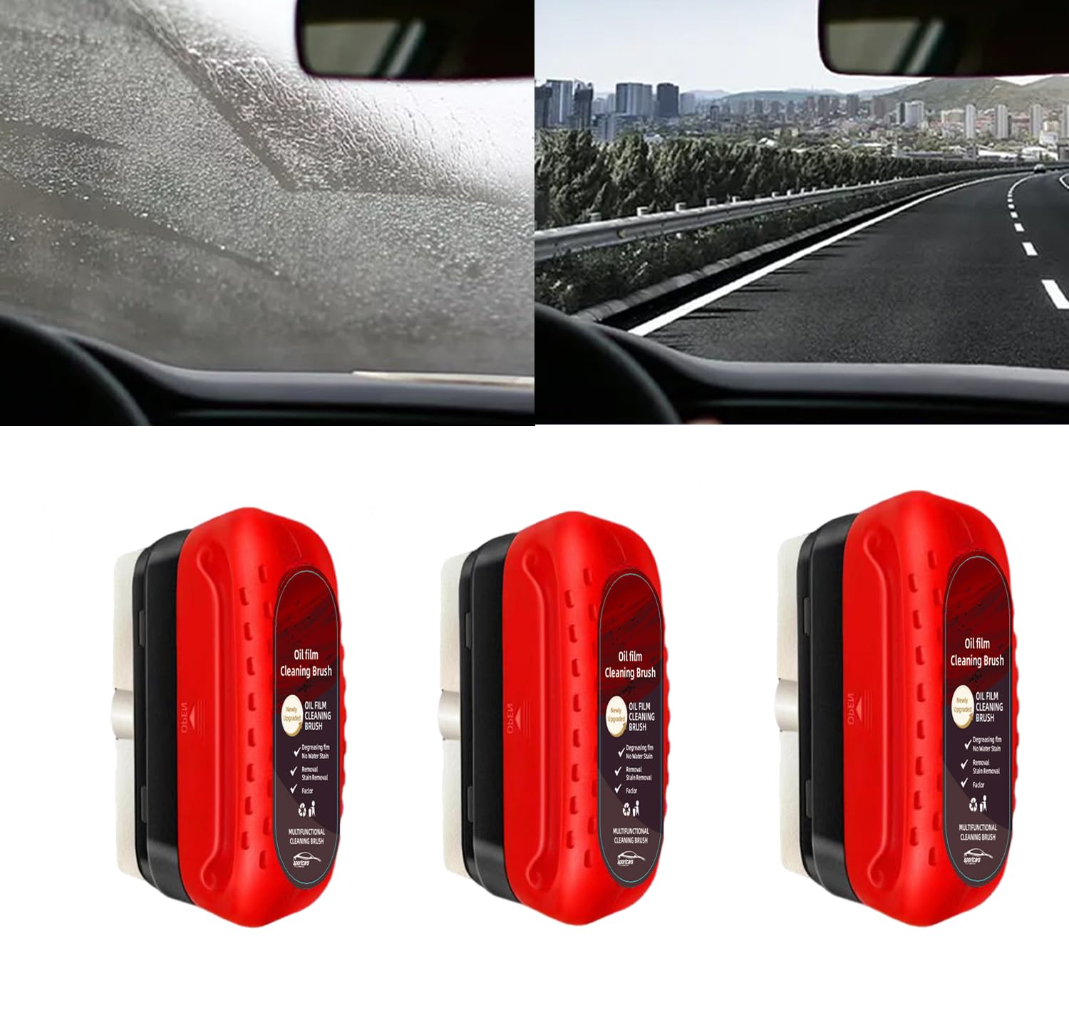 【3個】油膜取り 車 ガラス NEICOOK 車油膜取りブラシ 油膜取りクリーナー 車 ガラスクリーナー 強力車油膜洗浄ブラシ 車 油膜取り 汚れや水垢除去 視界鮮明 透明度/視認性向上 使用簡単 フロントガラス油膜除去剤 自??/船舶/バイク/家庭用窓に