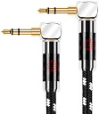BOAACOUSTIC AUXオーディオケーブル 3.5mm 両方L型 90度ステレオミニプラグ ヘッドホンケーブル/車/iPhone/Android/ホームシアタ等対応/長さ2m