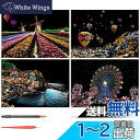 LIANHATA スクラッチアート 4枚入 スクラッチ極細ペン付き 21*29cm A4サイズ スクラッチペーパー レインボー絵 夜景 花火 観覧車 花畑 彫刻...