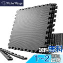 SOLPEX トレーニング ジョイントマット エクササイズマット 防音 衝撃吸収マット ホームジム 大判 ジムマット 60cm×60cm×1.2cm 6/24枚 キズ防止 高硬度 振動吸収 床保護 抗菌 トレーニング器具用マット サイドパーツ付 (2枚 BLACK)