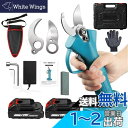 Elikliv 充電式剪定ばさみ 電動ハサミ 剪定 ブラシレスモーター採用 開き口30mm 高枝切りの延長ポールと接続可能 4段階開き角度調整可能 電動剪定ばさみ 枝切り電動はさみ 庭木 果樹用 剪定鋏 園芸用剪定用具 2個バッテリー 収納ケース 予備刃 日本語取扱説明書付き