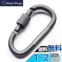 TITECOUGO アウトドア カラビナ おしゃれ 登山 小型 アルミ Dフック 頑丈 ネジロック バンジーコード ブランコ hammocks テント ?キャンプ 用品 キーホルダー 釣り ハイキング ペット karabina グレー 2個