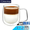 VKCHEF ダブルウォール グラスカップ 300ml 1個 二重構造 耐熱ガラス コーヒーカップ グラス マグコップ おしゃれ ティーカップ 保温 保冷 結露...