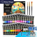 Shuttle Art アクリル絵の具 アクリル顔料 30色セット ペイントブラシ3本付き 速乾 耐久 チューブ 36ml 手作り 布/石/ガラス/セラミックに...