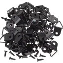 【送料無料】GLOWZEN 額縁 フック 額縁金具 吊り下げ金具 100個セット 木ネジ付き 三角カン 展示絵画(ブラック)