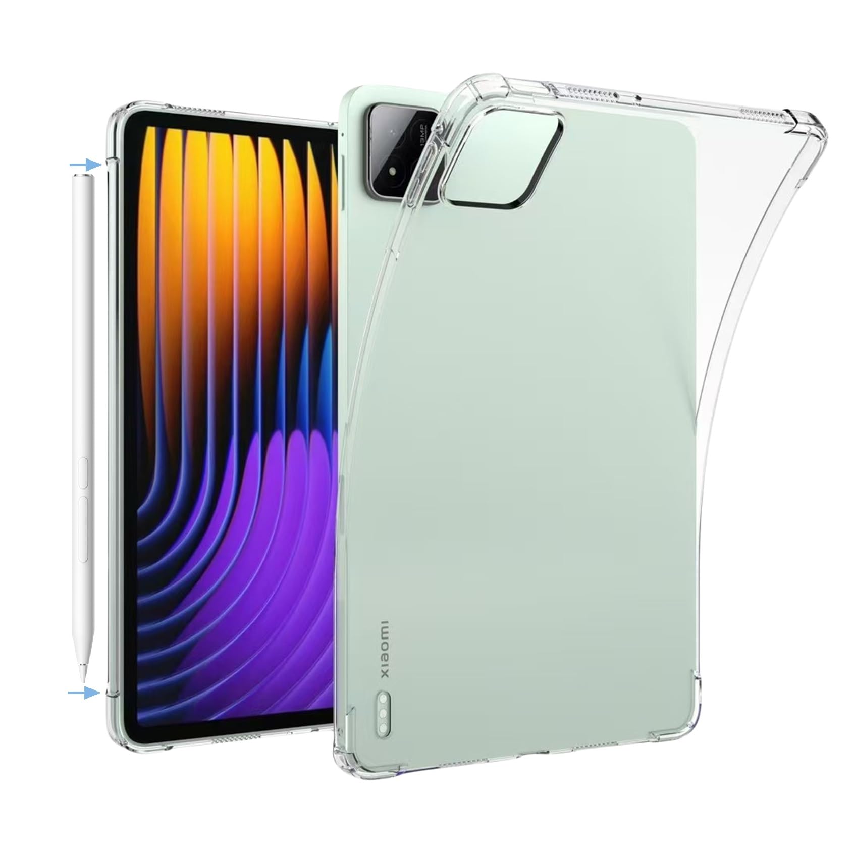 【送料無料】PRODELI For Xiaomi Pad 7/7 Pro 専用 ケース カバー TPU素材 耐衝撃 クリア タブレットケース 落下防止 黄変防止 軽量 滑り止め xiaomi pad 7/7 pro 11.2インチ 用 保護カバー
