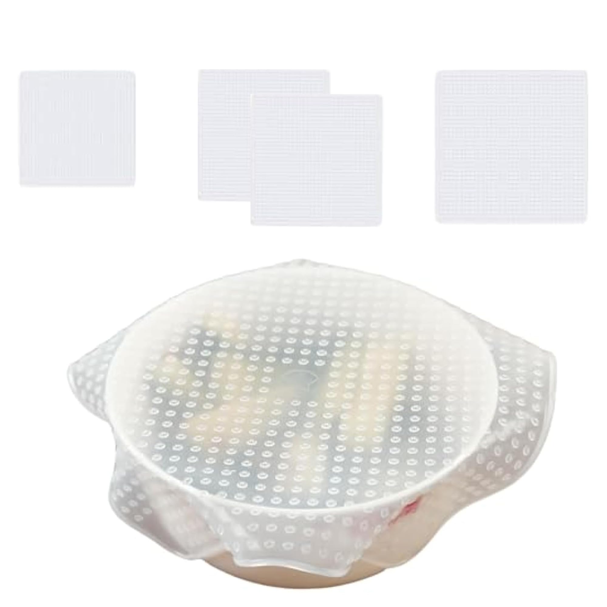 【送料無料】DEVENTORZ シリコンラップ シリコン蓋 4枚セット 耐冷 耐熱 透明 繰り返し使える 食品保存..